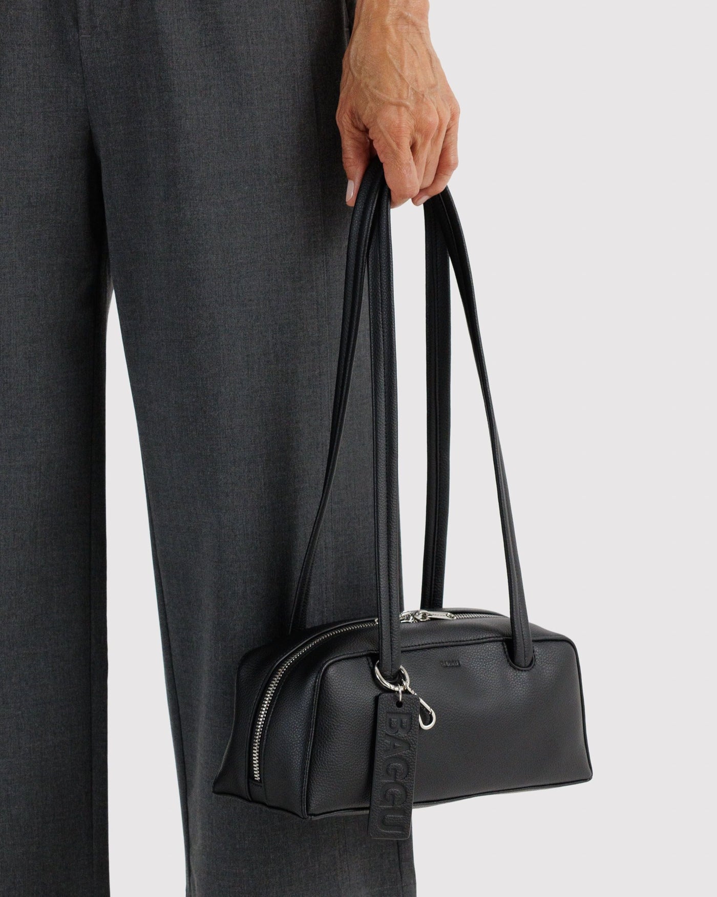 Small Recycled Leather Bowler Bag - Evening Collection