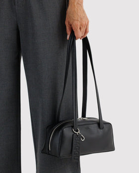 Small Recycled Leather Bowler Bag - Evening Collection