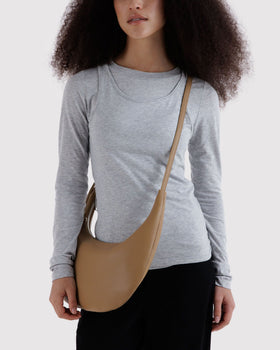 Medium Recycled Leather Flat Crescent - Modern Refresh
