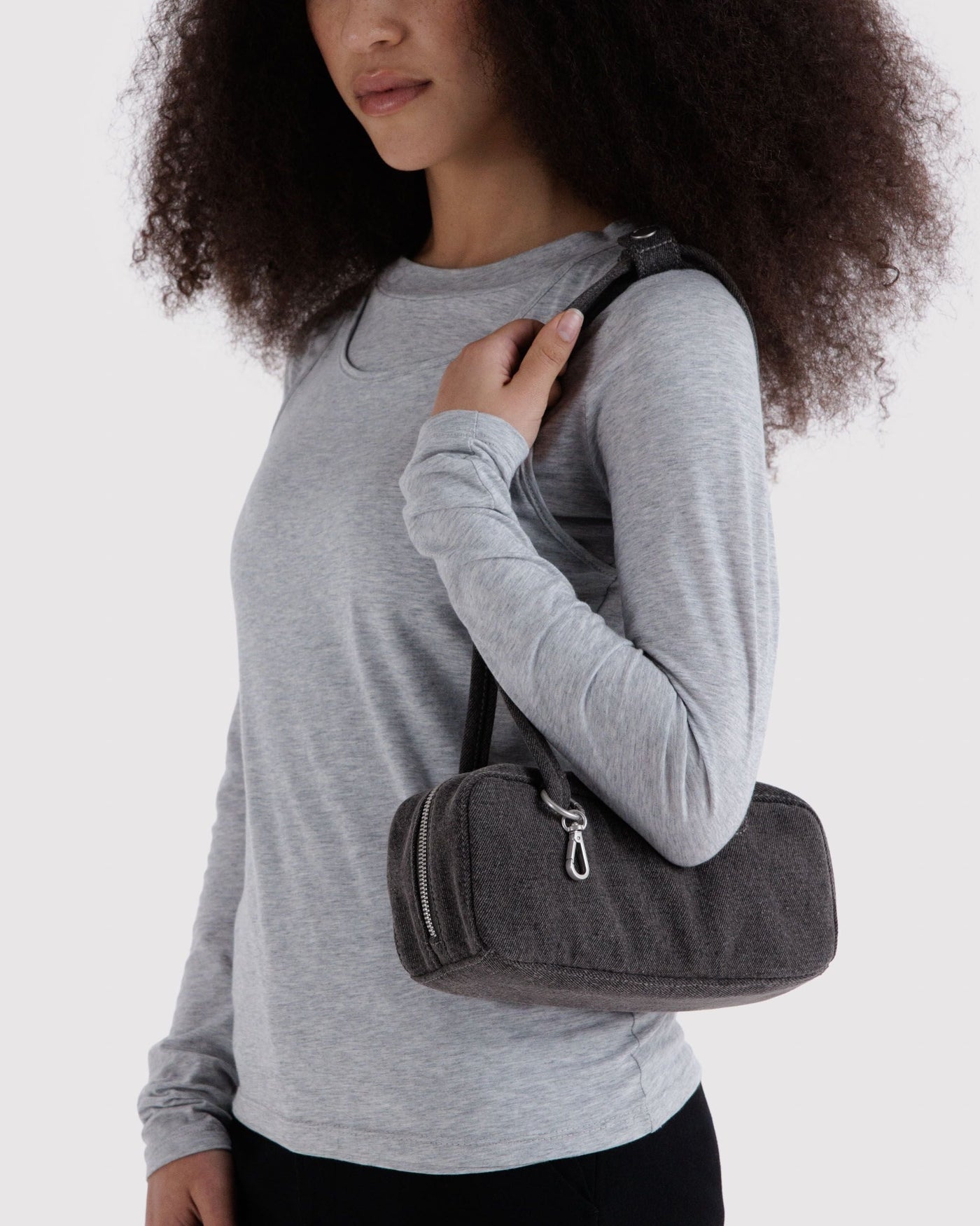Small Denim Bowler Bag - Picnic Use