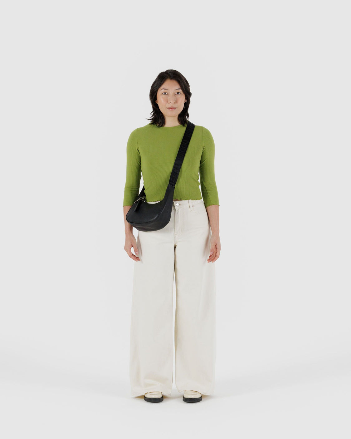 Small Recycled Leather Crescent Bag - Classic Choice