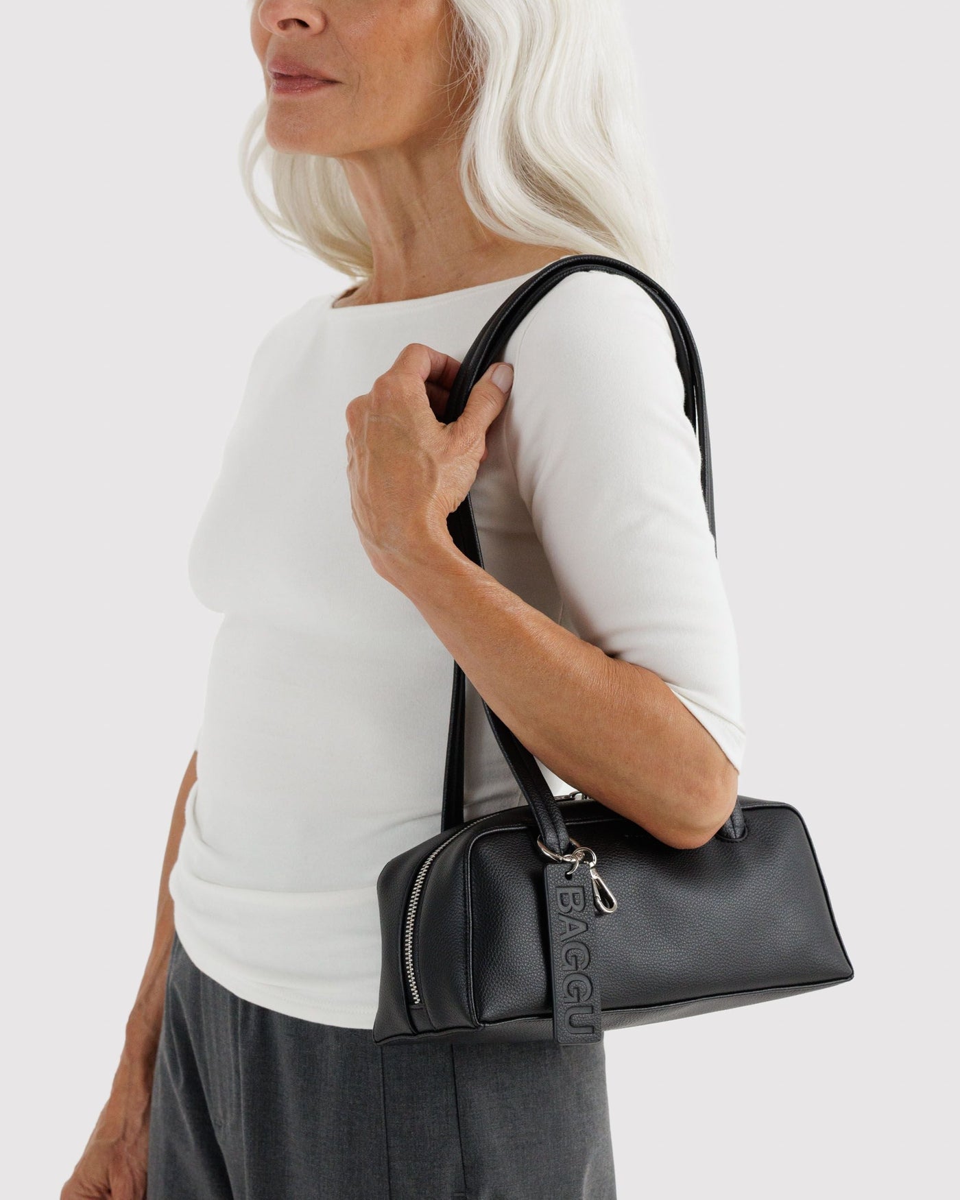 Small Recycled Leather Bowler Bag - Evening Collection