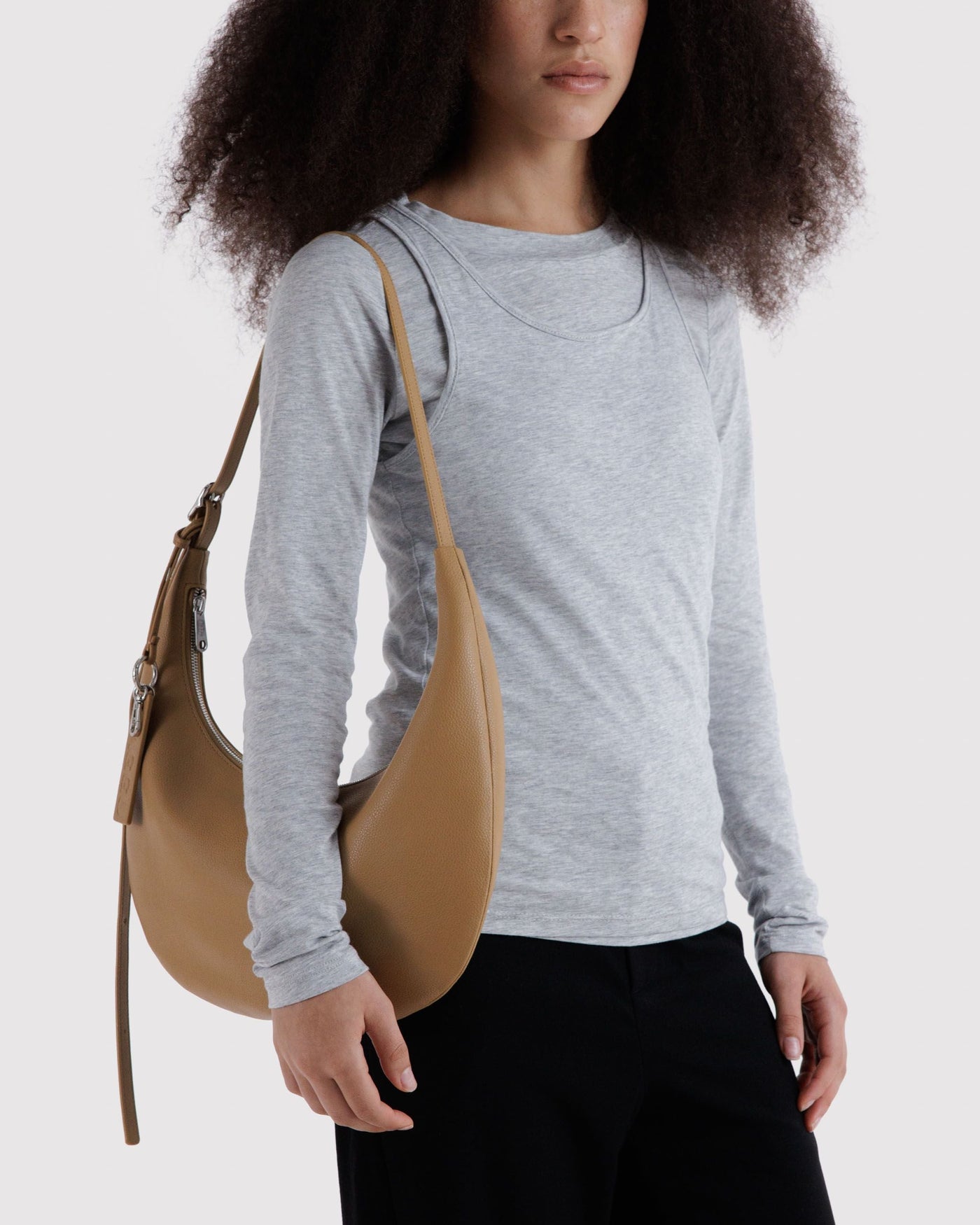 Medium Recycled Leather Flat Crescent - Modern Refresh