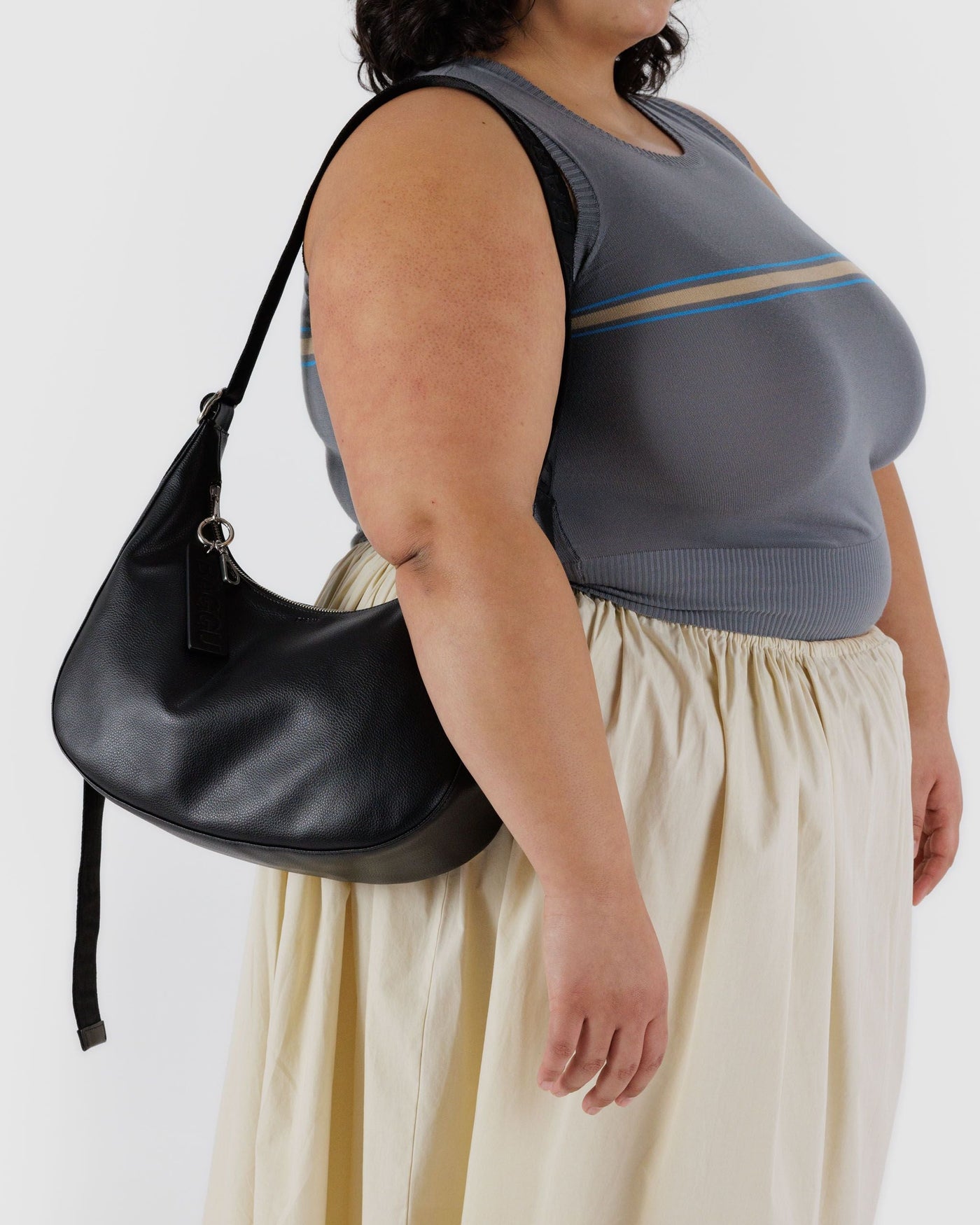Medium Recycled Leather Crescent Bag - Premium Refresh