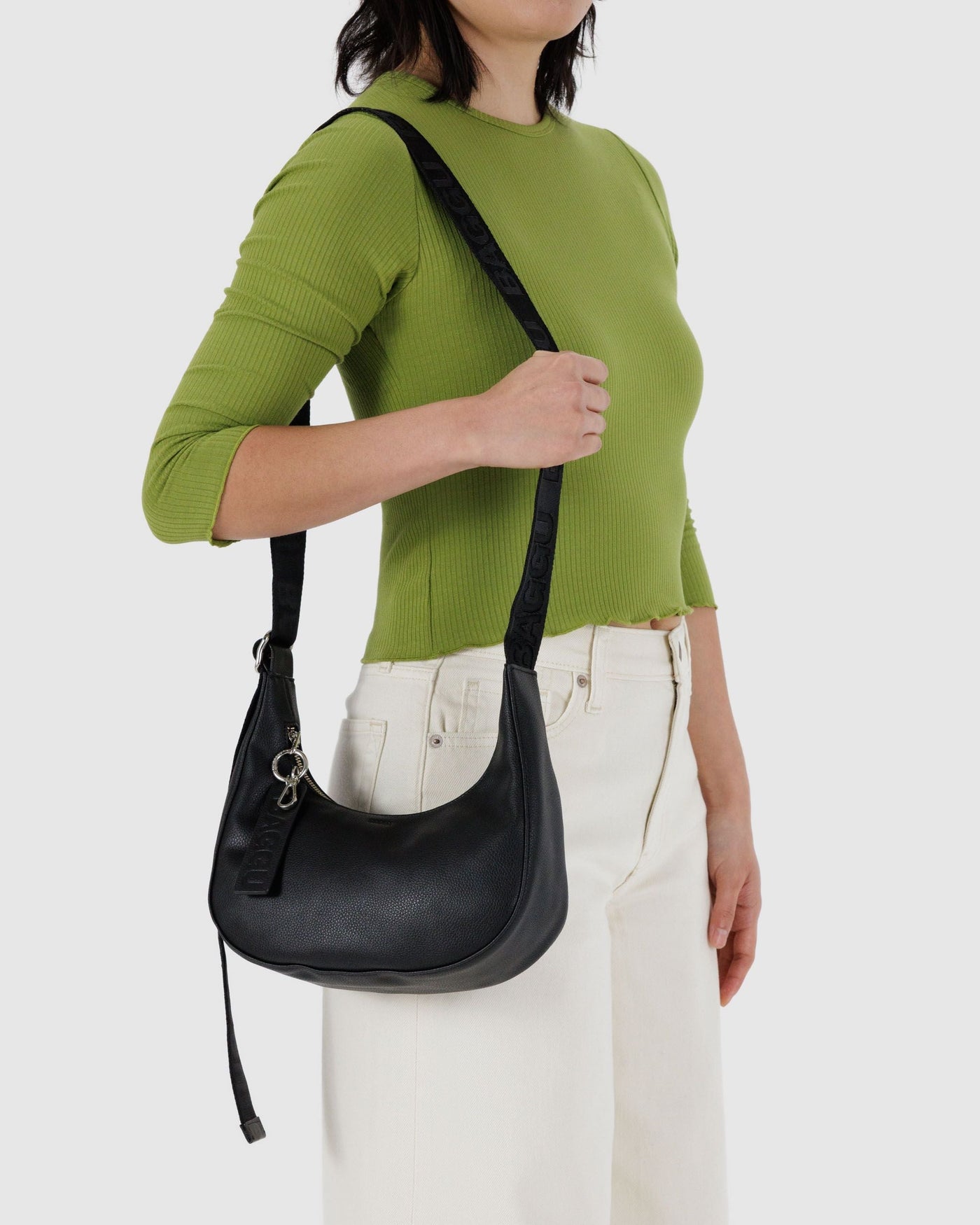 Small Recycled Leather Crescent Bag - Trail Go-To