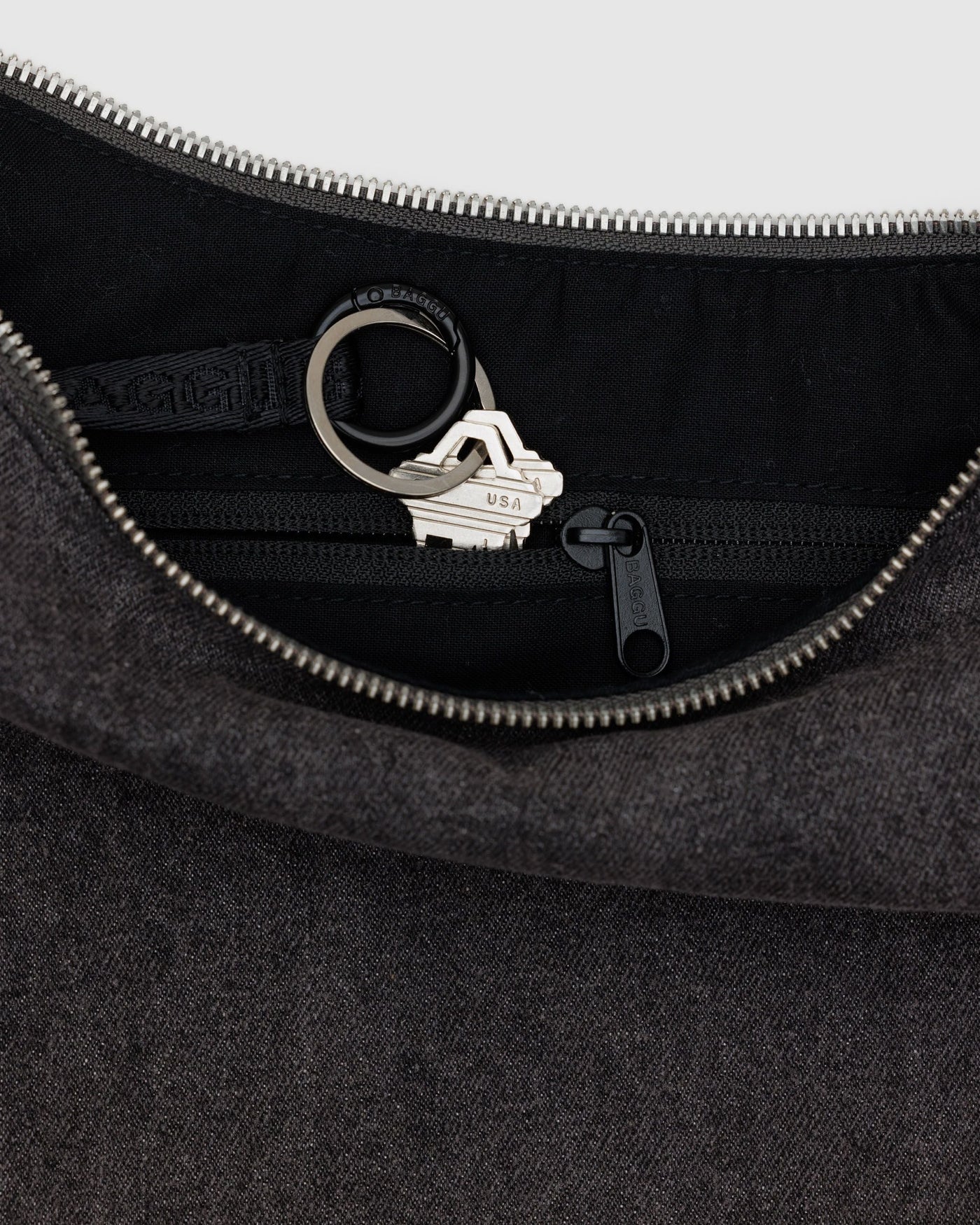 Medium Denim Crescent Bag - Signature Companion