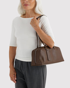 Recycled Leather Bowler Bag - Durable Essential