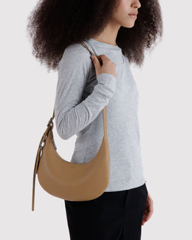 Small Recycled Leather Flat Crescent - Travel Chill