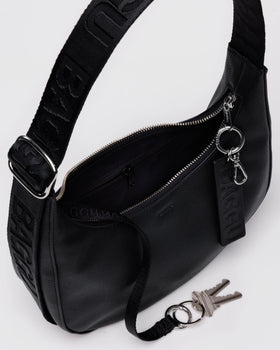 Small Recycled Leather Crescent Bag - Classic Choice